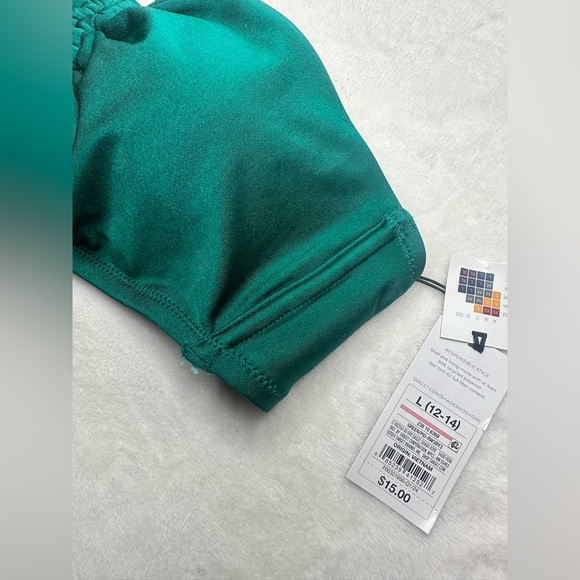 Shade & Shore Women Shirred Front Bandeau Bikini Top Green  Size L (12-14) - Picture 4 of 11